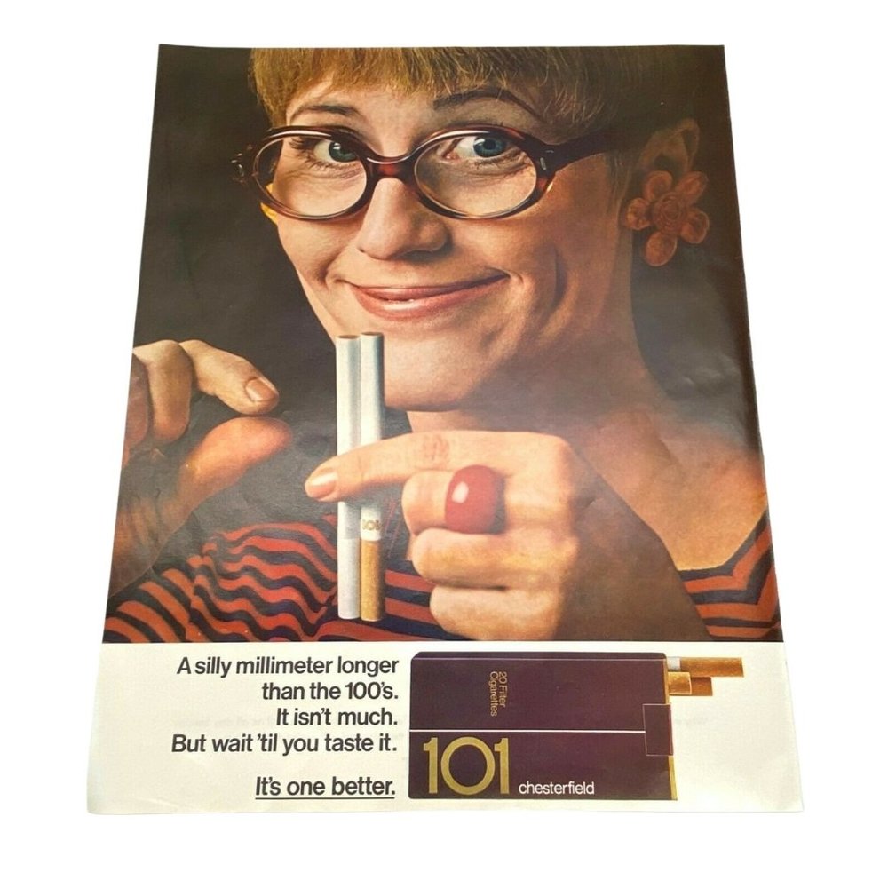 Vintage Chesterfield 101 Cigarettes Magazine Print Ad 1968 Ephemera Advertising